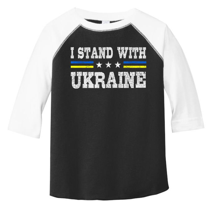 Support I Stand With Ukraine American Ukrainian Flag Gift Toddler Fine Jersey T-Shirt
