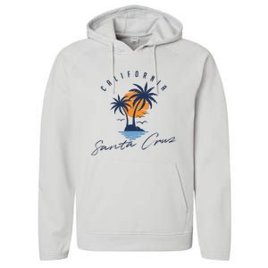 Summer In Santa Cruz California Performance Fleece Hoodie