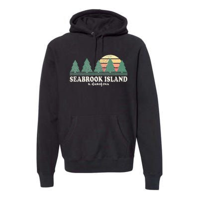 Seabrook Island Sc Vintage Throwback Retro 70s Premium Hoodie