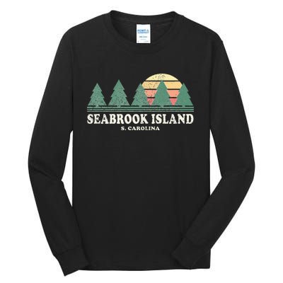 Seabrook Island Sc Vintage Throwback Retro 70s Tall Long Sleeve T-Shirt