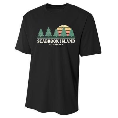 Seabrook Island Sc Vintage Throwback Retro 70s Performance Sprint T-Shirt