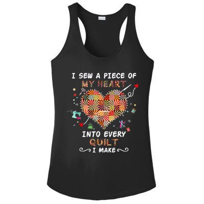 Sewing I Sew A Piece Of My Heart Into Every Quilt I Make Ladies PosiCharge Competitor Racerback Tank