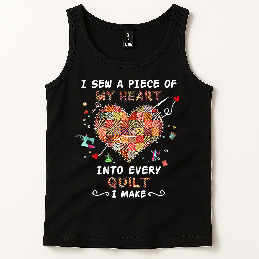 Sewing I Sew A Piece Of My Heart Into Every Quilt I Make Tank Top