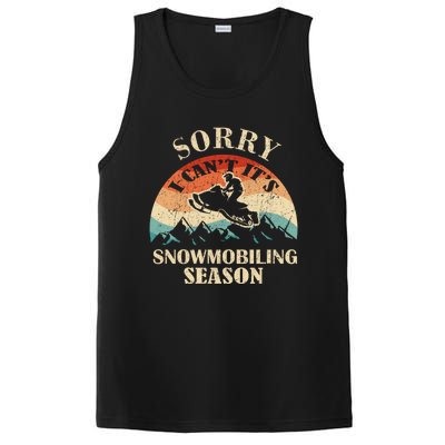 Sorry It's Snowmobiling Season Funny Snowmobile Rider Gift PosiCharge Competitor Tank