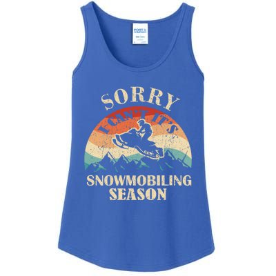 Sorry It's Snowmobiling Season Funny Snowmobile Rider Gift Ladies Essential Tank