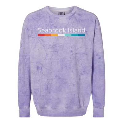 Seabrook Island SC South Carolina Retro Design Colorblast Crewneck Sweatshirt