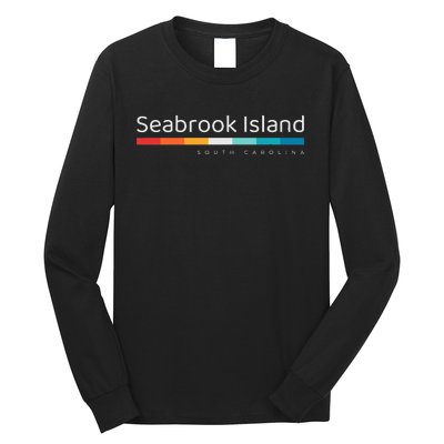 Seabrook Island SC South Carolina Retro Design Long Sleeve Shirt