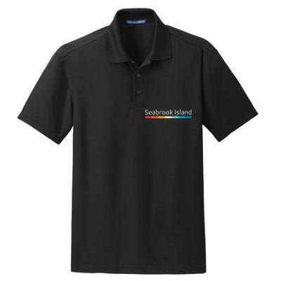 Seabrook Island SC South Carolina Retro Design Dry Zone Grid Polo