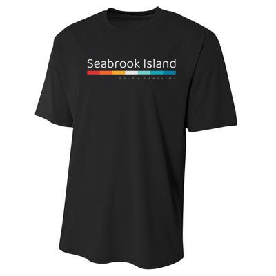 Seabrook Island SC South Carolina Retro Design Performance Sprint T-Shirt