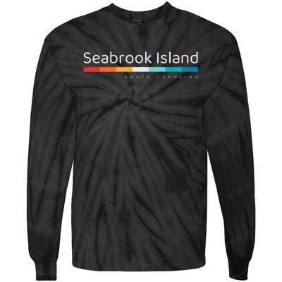 Seabrook Island SC South Carolina Retro Design Tie-Dye Long Sleeve Shirt