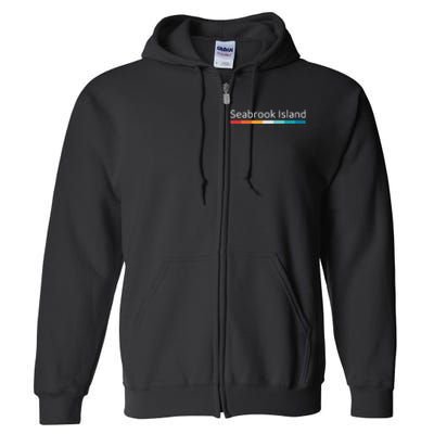 Seabrook Island SC South Carolina Retro Design Full Zip Hoodie