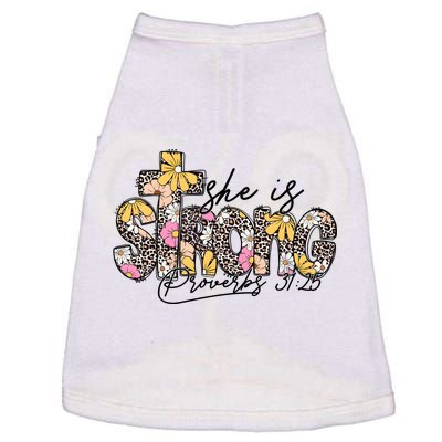 She Is Strong Christian 31:25 God Jesus Doggie Tank