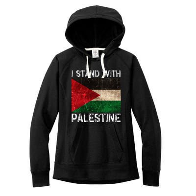 Support I Stand With Palestine Free Palestine Flag Arabic Women's Fleece Hoodie