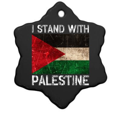 Support I Stand With Palestine Free Palestine Flag Arabic Ceramic Star Ornament