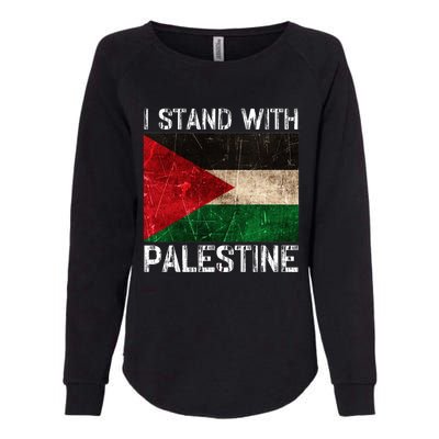 Support I Stand With Palestine Free Palestine Flag Arabic Womens California Wash Sweatshirt