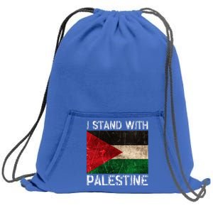 Support I Stand With Palestine Free Palestine Flag Arabic Sweatshirt Cinch Pack Bag