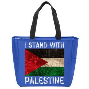 Support I Stand With Palestine Free Palestine Flag Arabic Zip Tote Bag