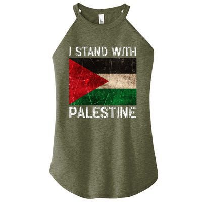 Support I Stand With Palestine Free Palestine Flag Arabic Women's Perfect Tri Rocker Tank