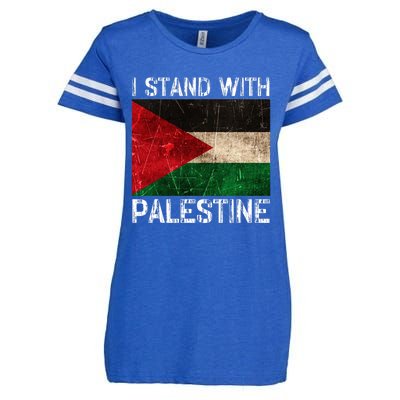 Support I Stand With Palestine Free Palestine Flag Arabic Enza Ladies Jersey Football T-Shirt