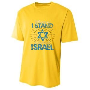 Support Israel Standing Strong Together Youth Performance Sprint T-Shirt