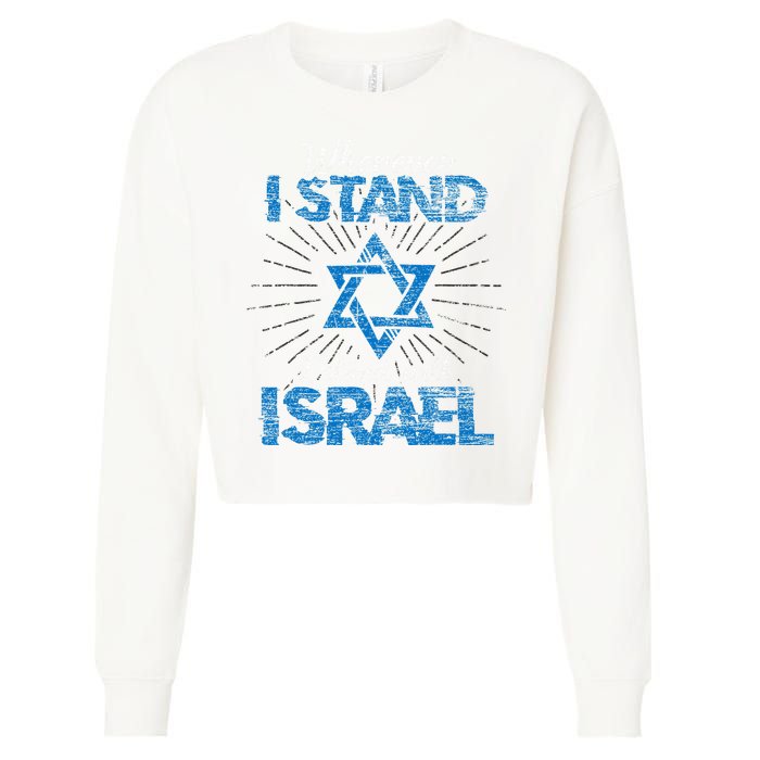 Support Israel Standing Strong Together Cropped Pullover Crew