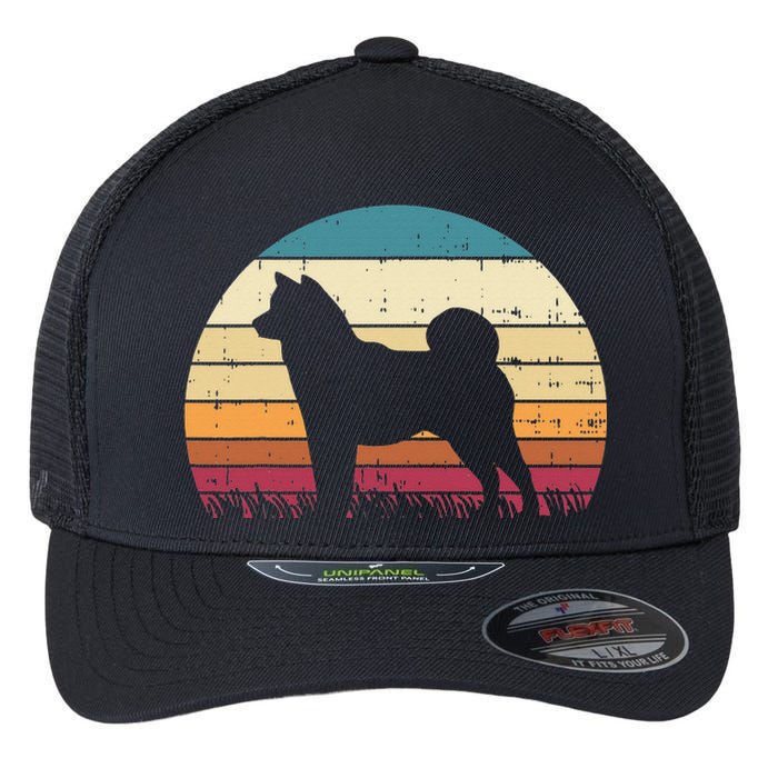 Shiba Inu Sunset Retro Animal Pet Akita Dog Flexfit Unipanel Trucker Cap