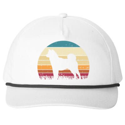 Shiba Inu Sunset Retro Animal Pet Akita Dog Snapback Five-Panel Rope Hat