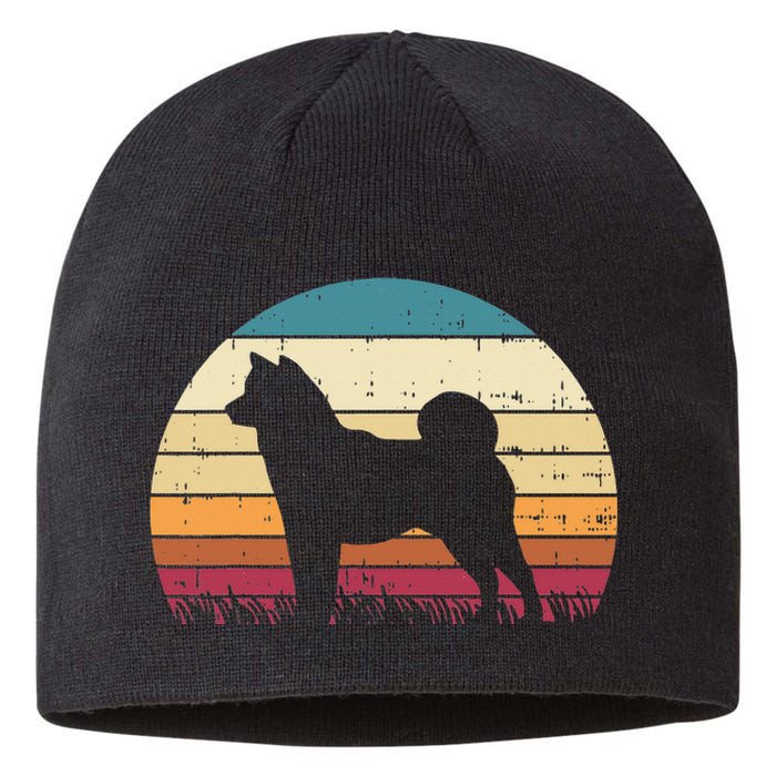 Shiba Inu Sunset Retro Animal Pet Akita Dog Sustainable Beanie