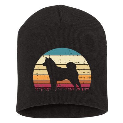 Shiba Inu Sunset Retro Animal Pet Akita Dog Short Acrylic Beanie