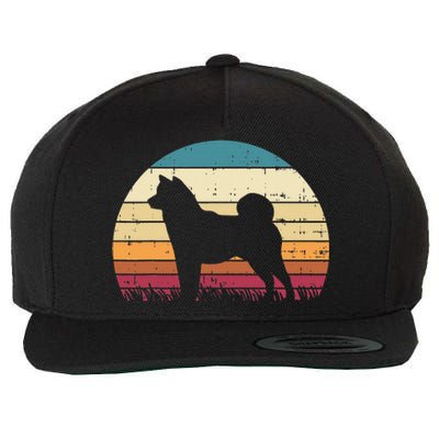 Shiba Inu Sunset Retro Animal Pet Akita Dog Wool Snapback Cap