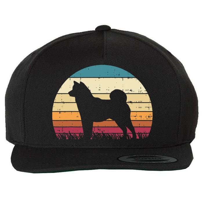 Shiba Inu Sunset Retro Animal Pet Akita Dog Wool Snapback Cap