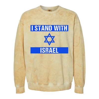 Support I Stand With Israel Jewish Heritage Israeli Flag Colorblast Crewneck Sweatshirt