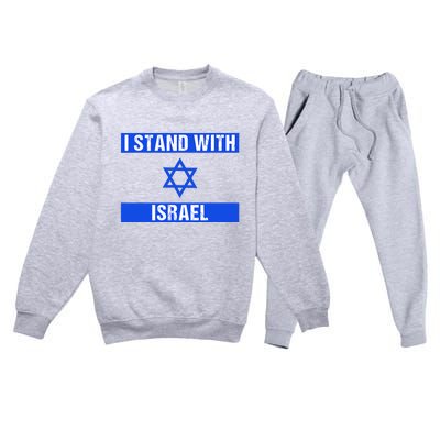 Support I Stand With Israel Jewish Heritage Israeli Flag Premium Crewneck Sweatsuit Set