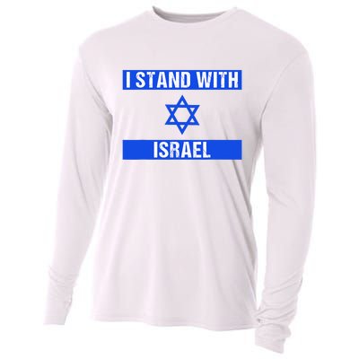 Support I Stand With Israel Jewish Heritage Israeli Flag Cooling Performance Long Sleeve Crew