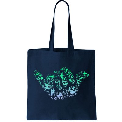 Surf Icons Surfer Surfing Tote Bag