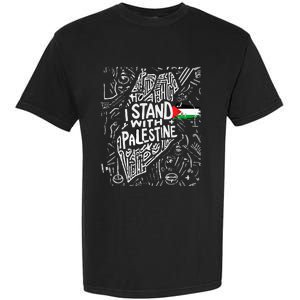 Support I Stand With Palestine Free Palestine Flag Arabic  Garment-Dyed Heavyweight T-Shirt