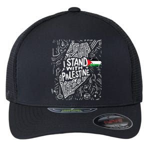 Support I Stand With Palestine Free Palestine Flag Arabic  Flexfit Unipanel Trucker Cap