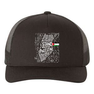 Support I Stand With Palestine Free Palestine Flag Arabic  Yupoong Adult 5-Panel Trucker Hat