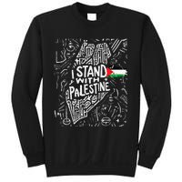 Support I Stand With Palestine Free Palestine Flag Arabic  Sweatshirt