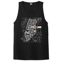 Support I Stand With Palestine Free Palestine Flag Arabic  PosiCharge Competitor Tank