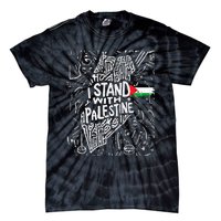 Support I Stand With Palestine Free Palestine Flag Arabic  Tie-Dye T-Shirt