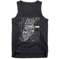 Support I Stand With Palestine Free Palestine Flag Arabic  Tank Top