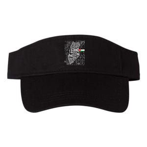 Support I Stand With Palestine Free Palestine Flag Arabic  Valucap Bio-Washed Visor