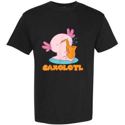 Saxolotl I Sax Bari Saxophone Pink Axolotl Garment-Dyed Heavyweight T-Shirt