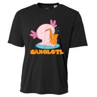 Saxolotl I Sax Bari Saxophone Pink Axolotl Cooling Performance Crew T-Shirt