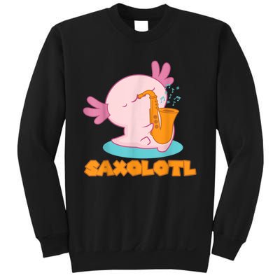 Saxolotl I Sax Bari Saxophone Pink Axolotl Sweatshirt