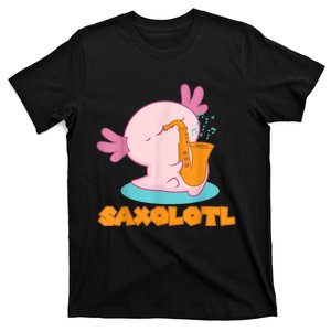 Saxolotl I Sax Bari Saxophone Pink Axolotl T-Shirt