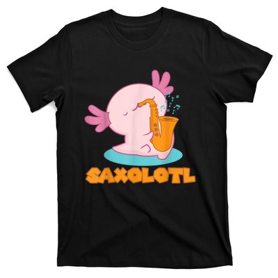 Saxolotl I Sax Bari Saxophone Pink Axolotl T-Shirt