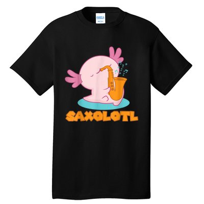 Saxolotl I Sax Bari Saxophone Pink Axolotl Tall T-Shirt