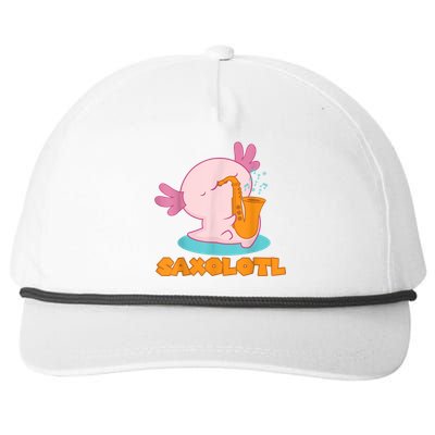 Saxolotl I Sax Bari Saxophone Pink Axolotl Snapback Five-Panel Rope Hat